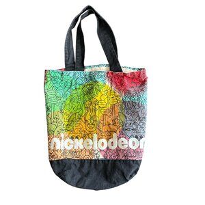 Nickelodeon Canvas Tote Bag - Double Handles - Multicolor Design